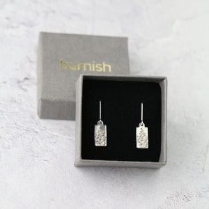 Tiny Wildflower Lever-back Earrings in Sterling Silver Small Dainty Minimalist Nature Dangle Earrings image 8