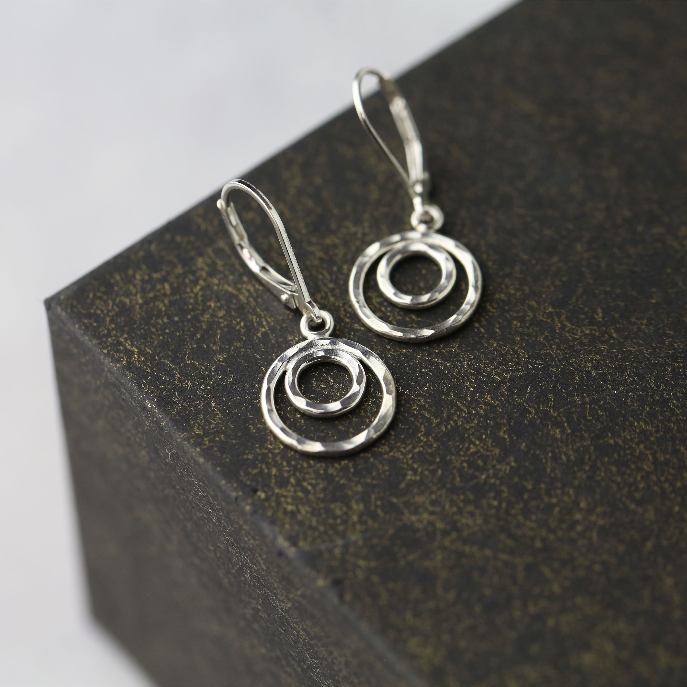 Double circle shop drop earrings