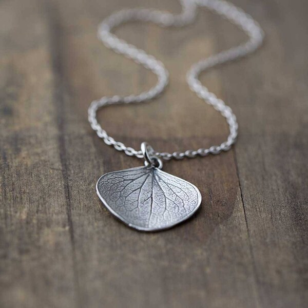 SALE Large Silver Petal Pendant Necklace | Gardening Outdoors Gift | Sterling Silver Necklaces Gift for Women | Jewelry Jewellery Burnish