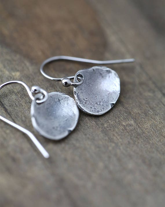 Tiny Sterling Silver Earrings Sea Shell Dangle Earrings | Etsy