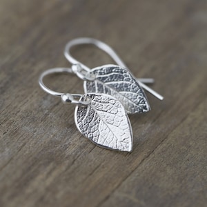 Tiny Sterling Silver Leaf Earrings • Lightweight Leaves Dainty Spring-Inspired Nature Inspired Botanical Boho Jewelry • Gift for Her