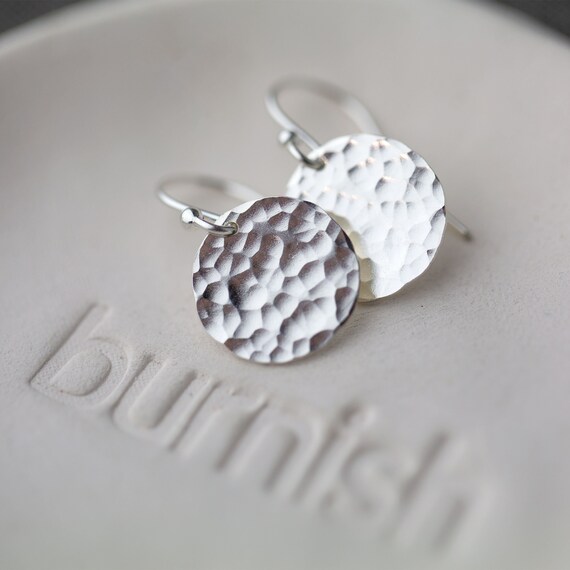 Etsy hammered cheap silver earrings