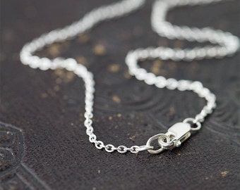 Sterling Silver Necklace - Cable Chain Necklace - Sterling Silver Jewelry - Handmade by Burnish