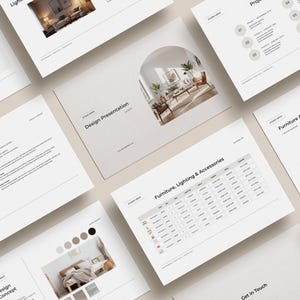 Interior Design Presentation Template for Canva | 48-page Editable ...