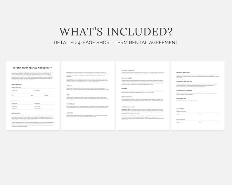 Airbnb Rental Agreement Template Editable Canva Contract (instant