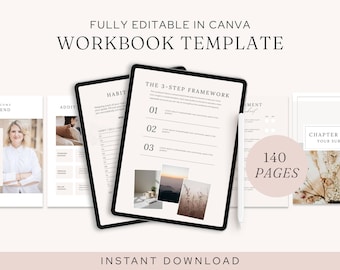 Coaching Workbook Template for Canva | Editable Guidebook & Ebook Template | Coach Workbook | Lead Magnet | Course Creator Canva Template