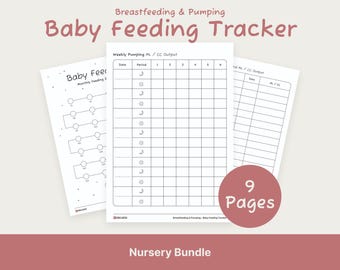 Baby Feeding Tracker, Breastfeeding & Pumping Planner, Nursery Planners (Printable, Instant Download)