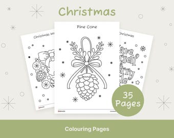 Christmas Colouring Pages, Printable Holiday Activity, Creative PDF Sheet (Instant Download)