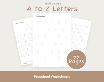 Preschool Tracing Letters Worksheet, Learning Pre Handwriting (Instant Download & Printable)