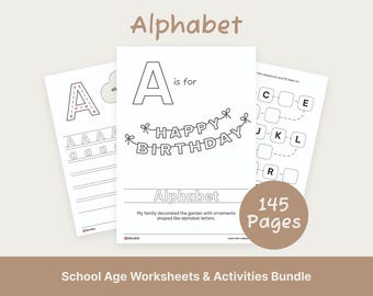 Alphabet Worksheets and Activities Bundle, Printable PDF for Kids (Digital Download)