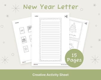 New Year Letter, Undated Printable Letter Set, Instant Download
