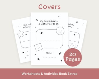 Spiral Notebook Cover Templates, Printable PDF For Kids (Instant Download)