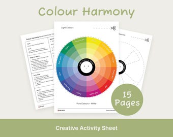 Colour Harmony, Printable Creative Activity, Colour Wheel PDF Sheet (Instant Download)