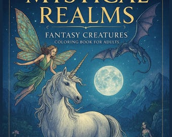 Ausmalbilder von Fantasiewesen für Erwachsene – Einhorn, Drache, Fee, Meerjungfrau (PDF-Download)