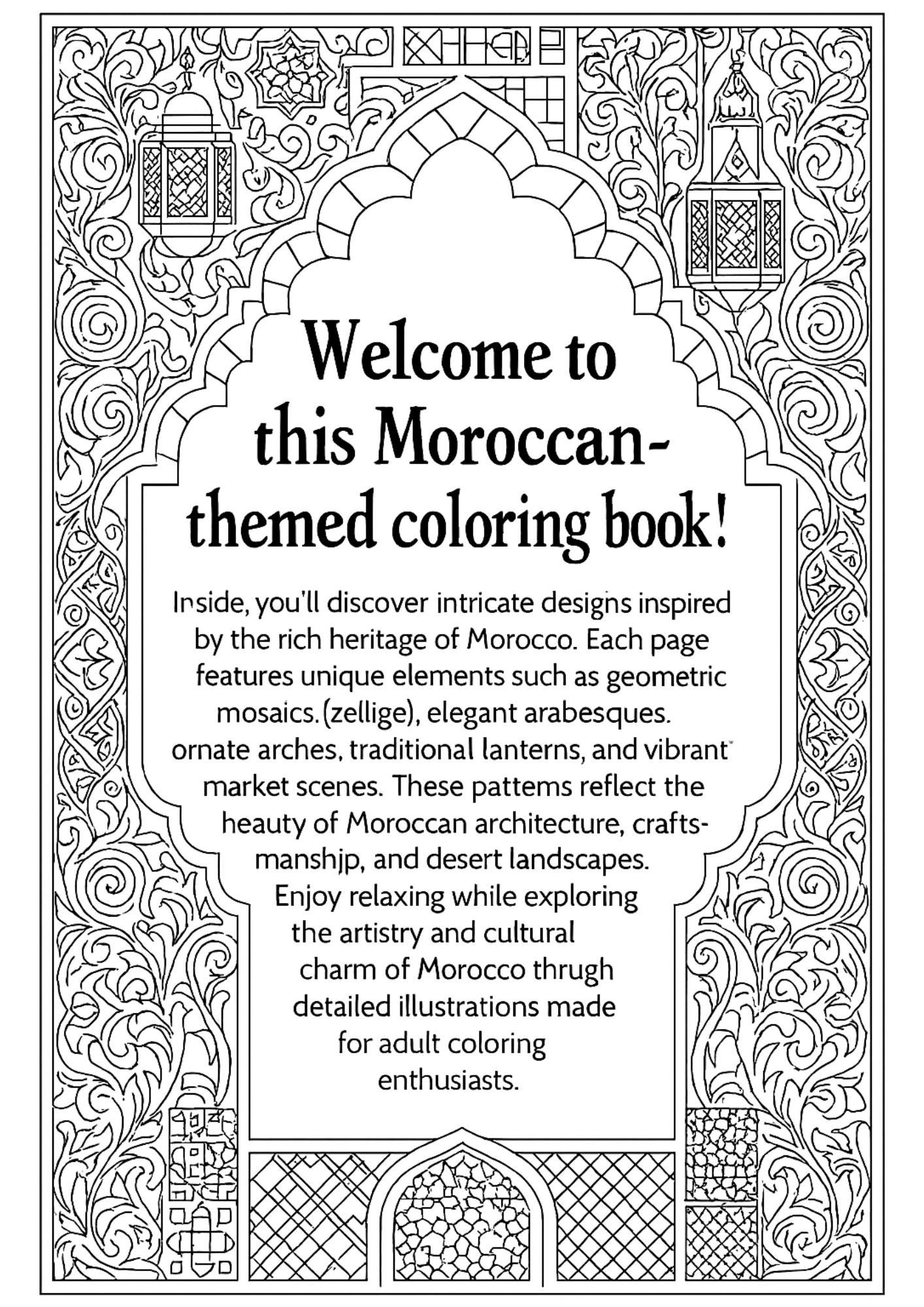 Moroccan Coloring Book for Adults | Intricate Geometric Patterns ...