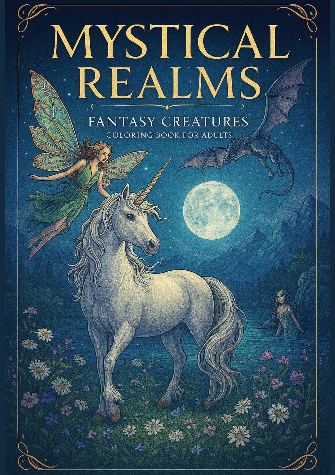 Fantasy Creatures Coloring Pages for Adults – Mystical Realms (PDF ...