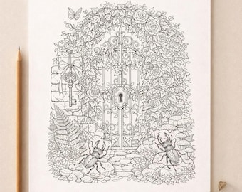 Secret Garden Coloring Book | 15 Detailed Pages + 1 Bonus | Digital Coloring Pages | Printable Adult Coloring Book