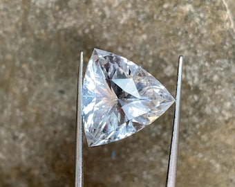White Quartz Triangle Cut Loose Gemstone Fancy Cut | 12.35 ct, VVS Clarity From Pakistan