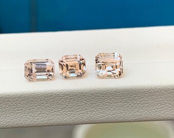3.75 Carat Imperial Katlang Topaz – Set of 3 Emerald Step-Cut Gemstones from Pakistan