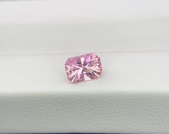 0.65 Crt Untreated Light Pink Topaz: Emerald Cut Loose Gemstone From Pakistan