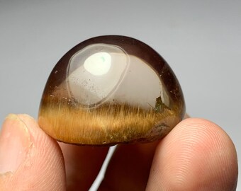 121.25 CT Rare Golden Astrophyllite Quartz Cabochon  Zaqi Mountain Pakistani Gems