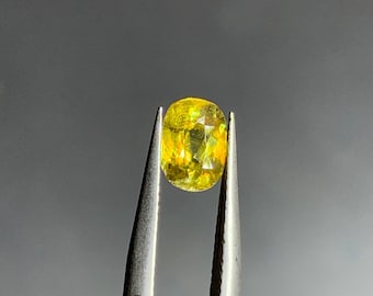 Natural Sphene Titanite 0.75 Carat Full Fire Lemon Yellow  Momand Zagi Mountains, Pakistan