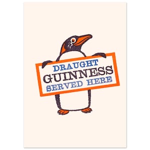 Guinness Penguin - Vintage Beer Art – 1960s Poster – Restored Retro Wall Art – Giclée Print image 5