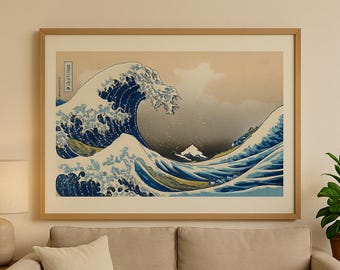 Hokusai The Great Wave Off Kanagawa Poster – Japanischer Kunstdruck 40x30cm