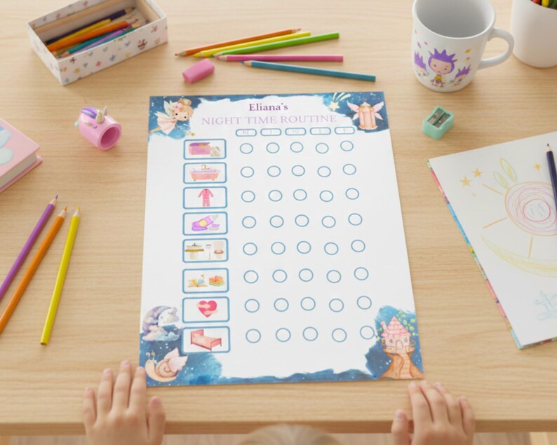 Fairy Routine Charts | Kids Morning & Night Chore Chart (editable Canva ...