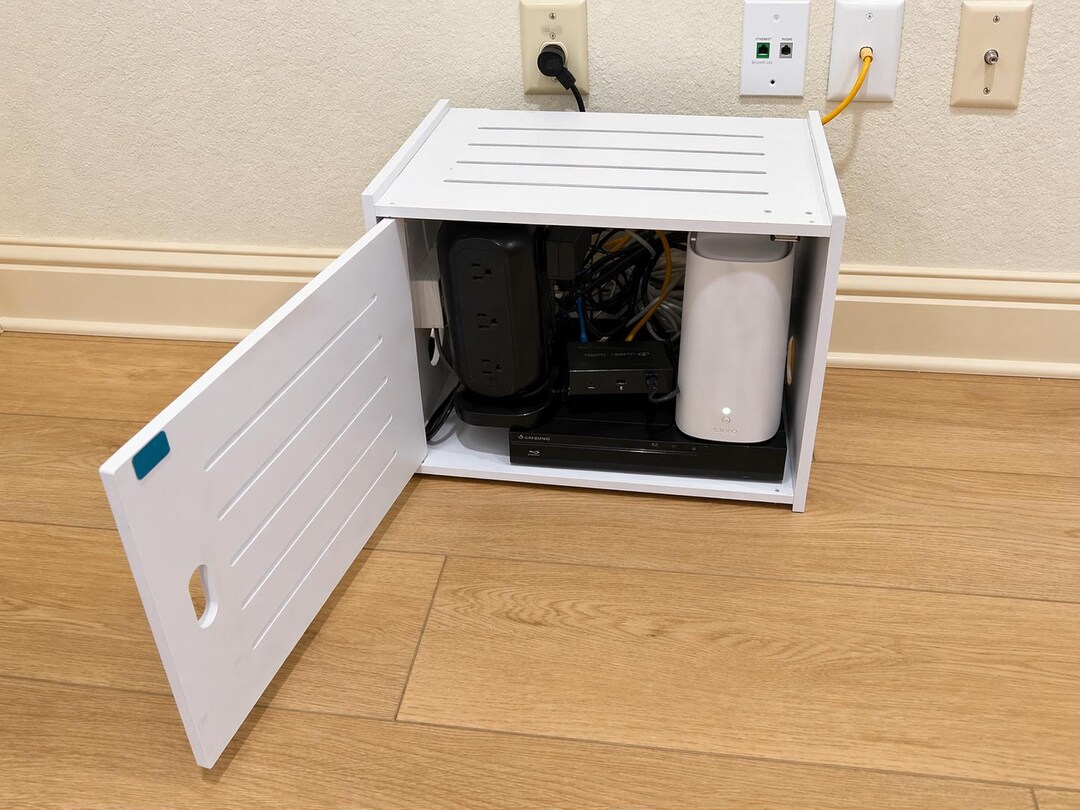 Wifi Router Storage Box With Cable Management & Ventilation Holes ...