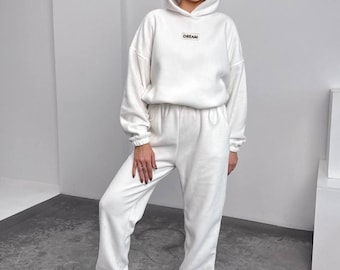 Conjunto de ropa de estar por casa de polar de doble cara para mujer, cómodo y cálido para días fríos, ropa de invierno suave y cómoda, fabricado en Ucrania.