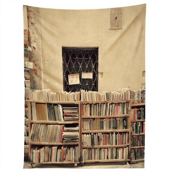 Venice Book Store Wall Tapestry Travel Theme Bedroom Living Etsy
