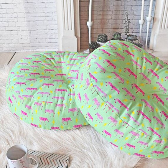 Lightning Zebra Large Floor Pillow Boho Meditation Cushions Etsy