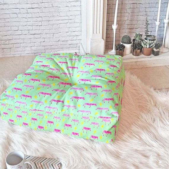 Lightning Zebra Large Floor Pillow Boho Meditation Cushions Etsy