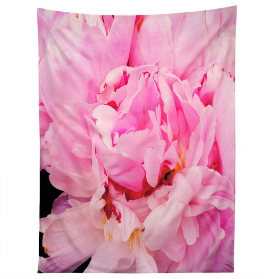 Bonito Tapiz De Pared Chic Shabby Pink Peony Tapiz Floral Etsy