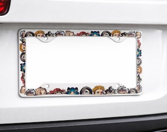 Anime License Plate Frame, Japanese Animation Car Tag Holder, Otaku Gift, Manga Plate Frame, Vehicle Accessories, Anime Decor, Geeky