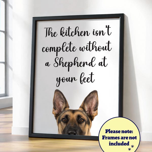 Deutscher Schäferhund Küchen Poster: Hunde Liebhaber Geschenk, GSD Wandkunst