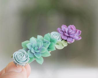 1 pcs purple Succulent Hair Pins Hairpin Buy succulents plant ideas Accessory Women Handmade Decoration Bridal Hair