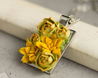 Pranella Yucca Blue Long Semi-Precious Necklace with Cactus Pendant Multi main image 0