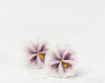 Pink Pansy Earrings Stud earrings - Flower Stud Earrings Jewelry, Hypoallergenic Studs