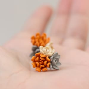 Handgemachte Sukkulenten-Ohrstecker aus Polymer Clay: Geschenk für Pflanzenliebhaber