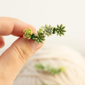 Handcrafted Succulent Ear Cuffs in Green, Floral Ear Cuffs, Unique Gift for Her