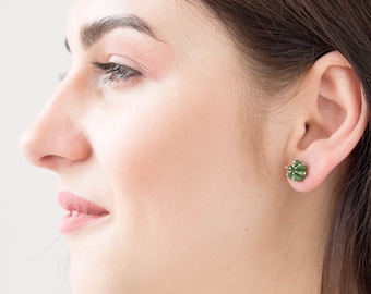 Green cactus earrings, 0.7 cm SE024