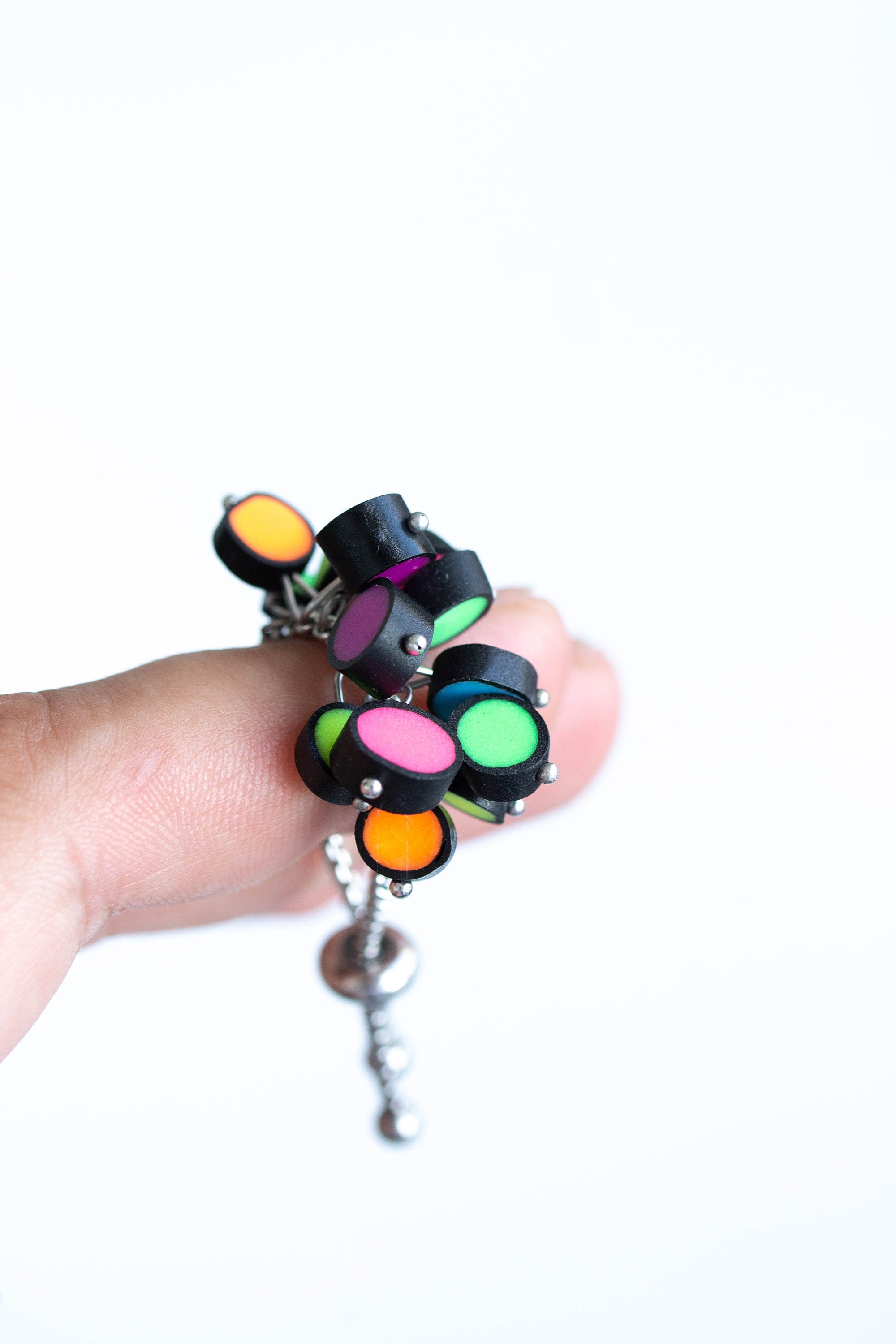Neon Polymer Clay Ring Neon Multicolor Statement Ring Etsy