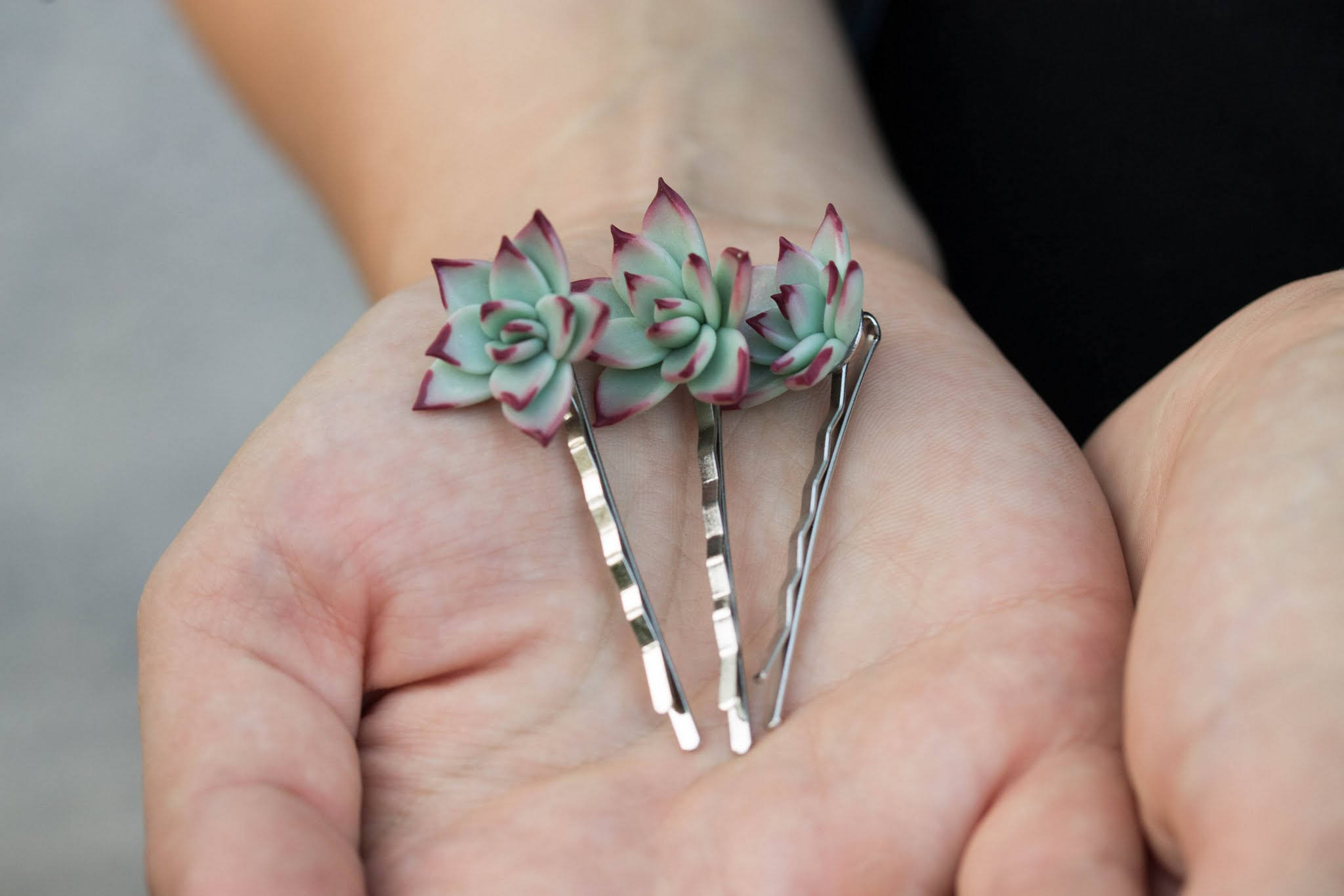 1 Pcs Blue Succulent Hair Pins Hairpin Bobby Pins Hair Buy Etsy