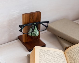 Green Glasses Stand from polymer clay,  Spectacle Holder, Sunglasses Stand, Eyeglasses, Eyewear, Glasses Holder Perfect Gift
