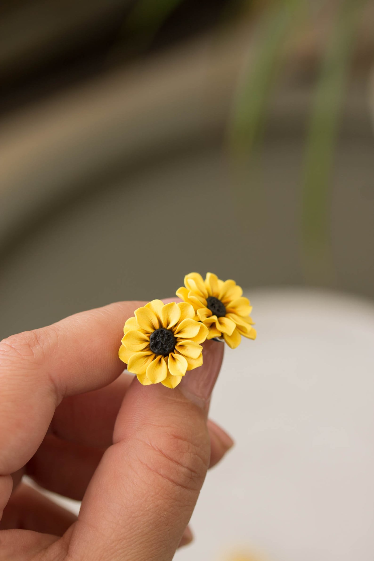 Yellow Sunflower Stud Earrings. Handmade Unique Sunflowers Etsy