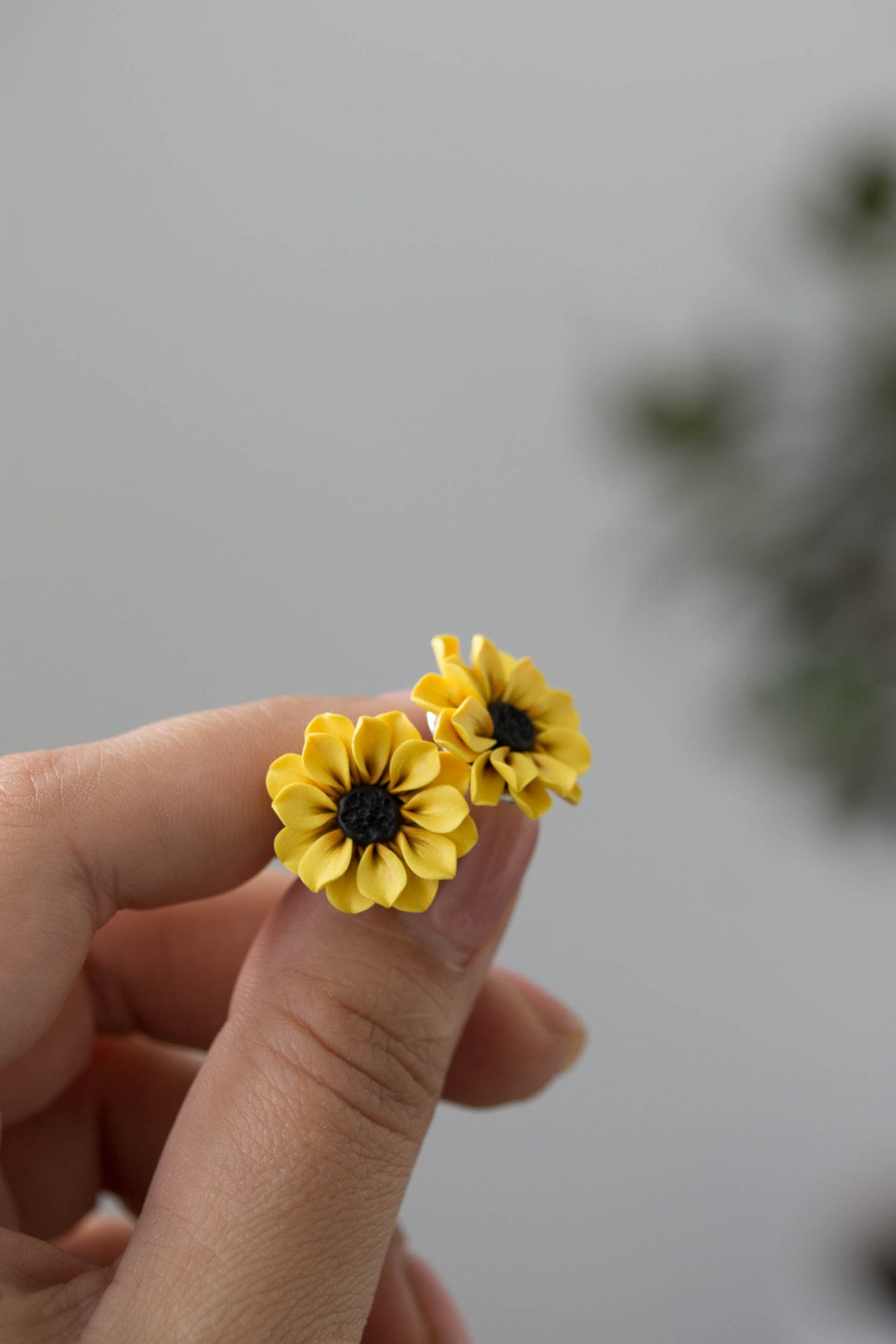 Yellow Sunflower Stud Earrings. Handmade Unique Sunflowers Etsy