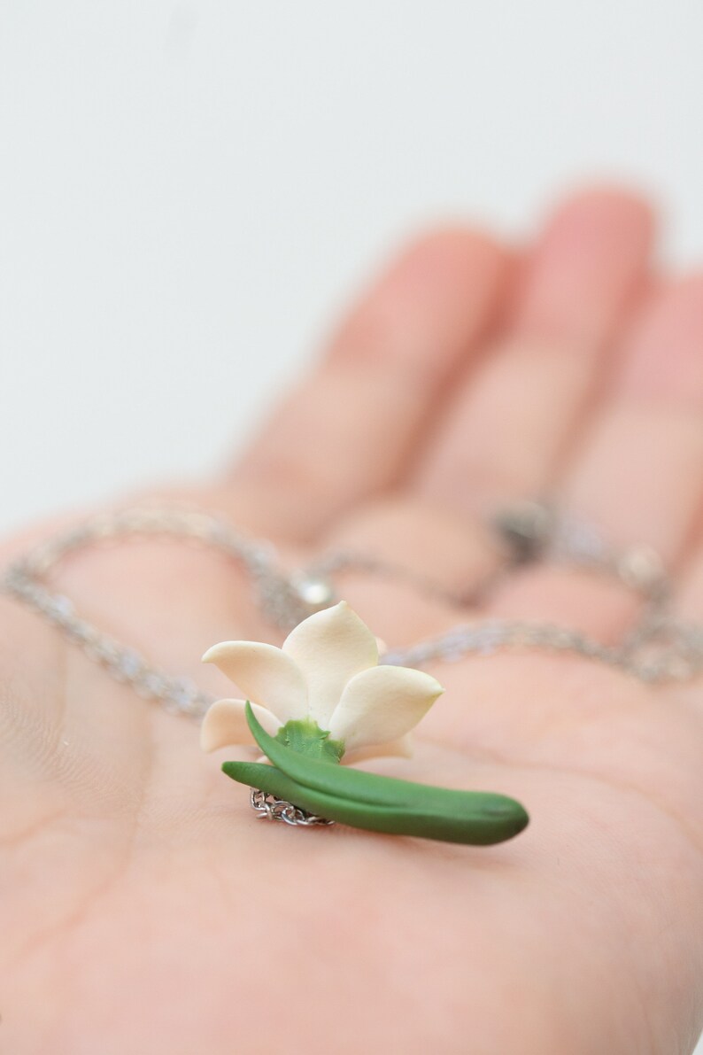 Daffodil Necklace, Flower Charm Necklace, March Birth Flower birth flower necklace march image 7