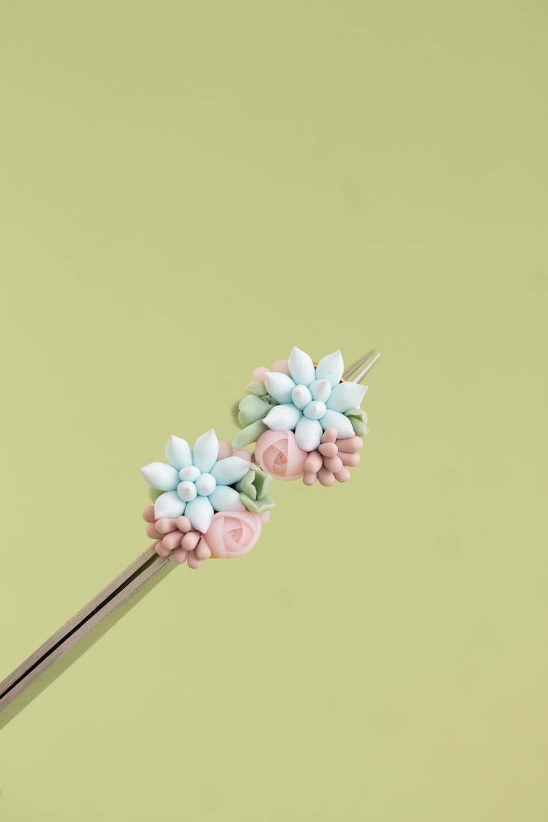 Pink Blue Echeveria Plant Hypoallergenic Earrings Small Succulent Jewelry Gift Plant Lover Gift rose pink studs Succulent Stud Earrings